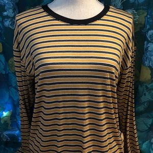 Striped long sleeve cotton tee